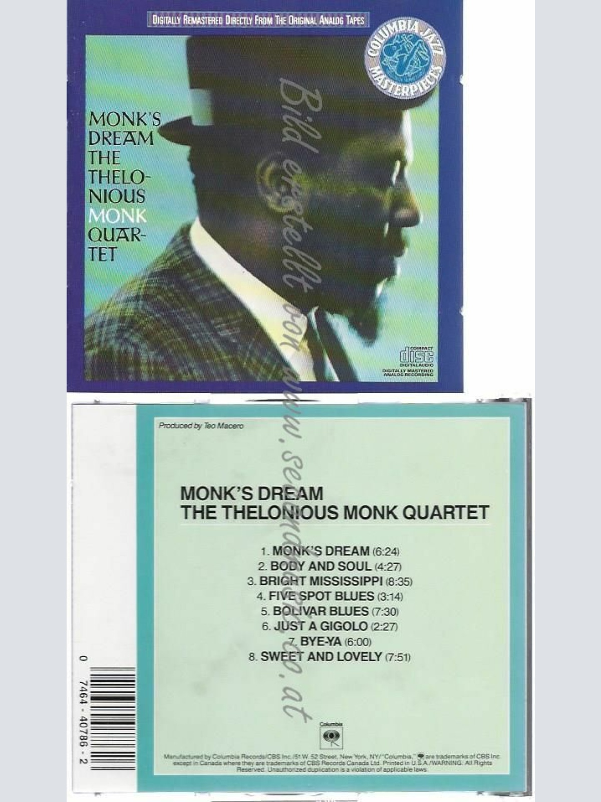 CD--THELONIOUS MONK UND T. S. MONK | --MONK'S DREAM