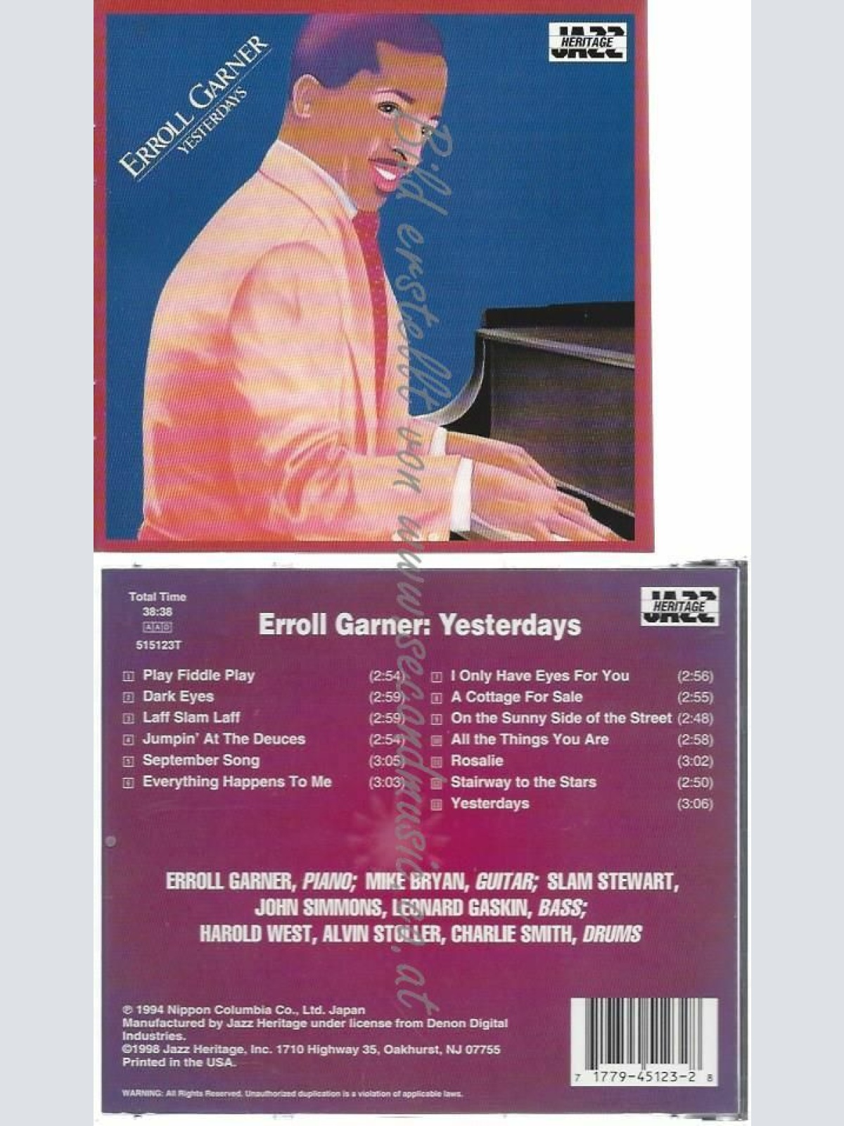 CD--ERROLL GARNER--YESTERDAYS