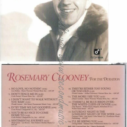CD--ROSEMARY CLOONEY | --FOR THE DURATION