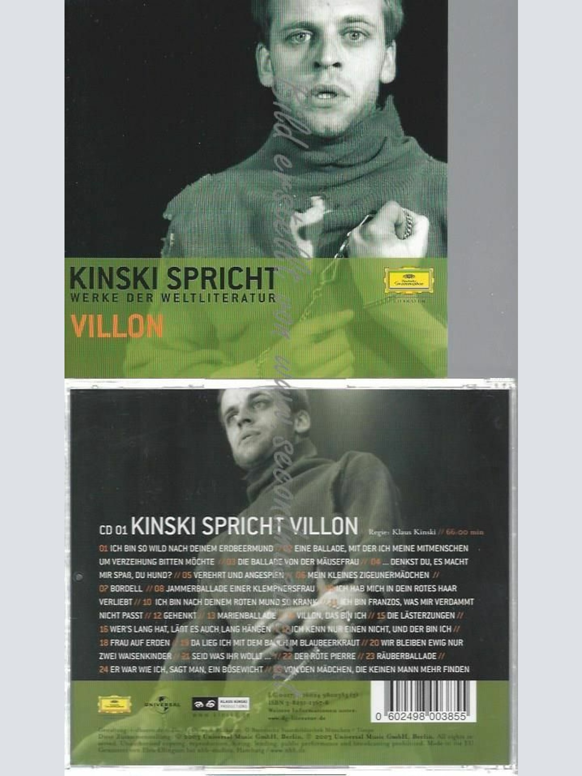 CD--FRANCOIS VILLON UND KLAUS KINSKI |  --KINSKI SPRICHT VILLON