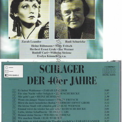 CD--VARIOUS | --SCHLAGER DER 40ER JAHRE