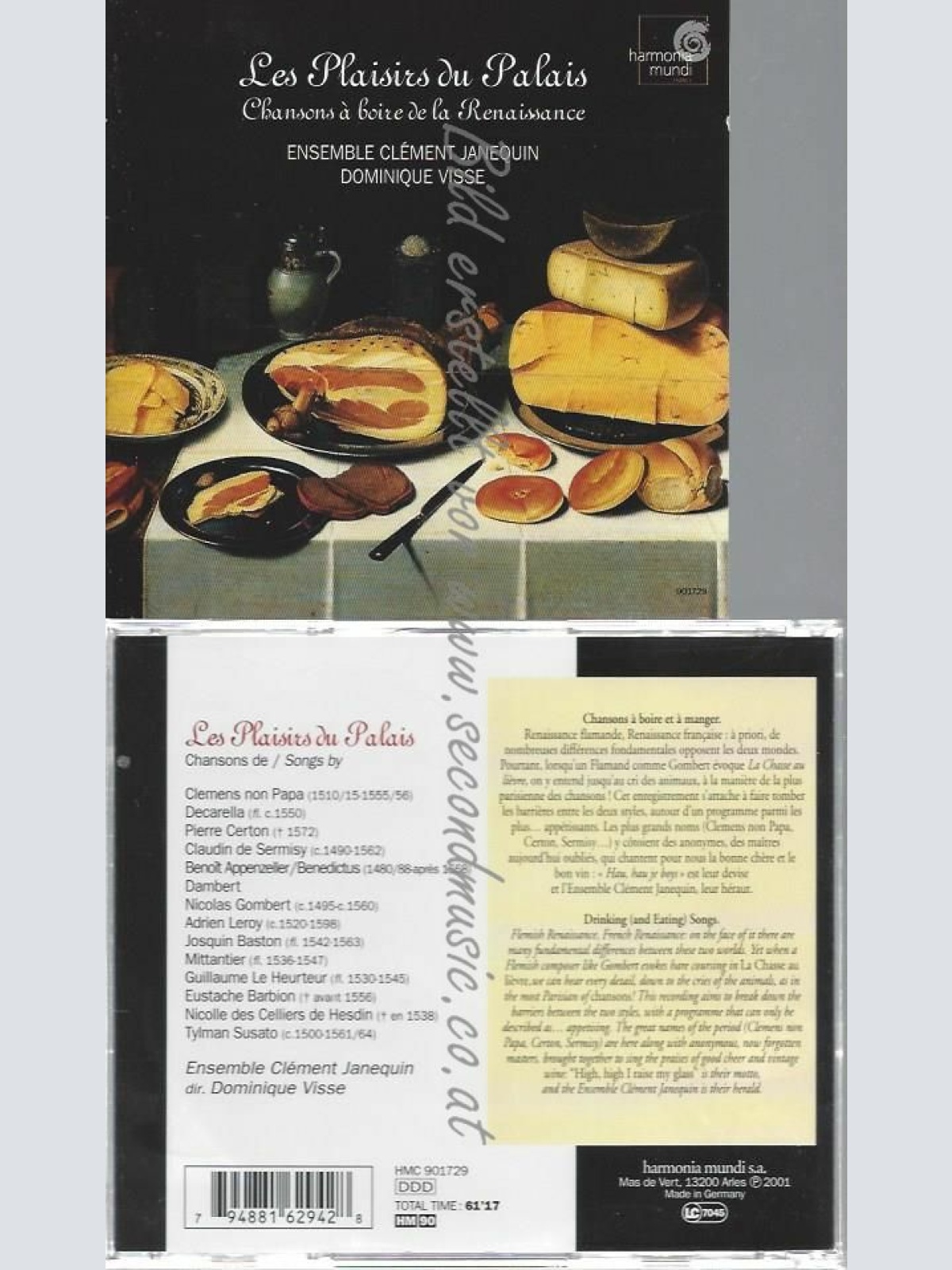 CD--ENS.CLEMENT JANEQUIN, VISSE, ET AL. | --LES PLAISIRS DU PALAIS