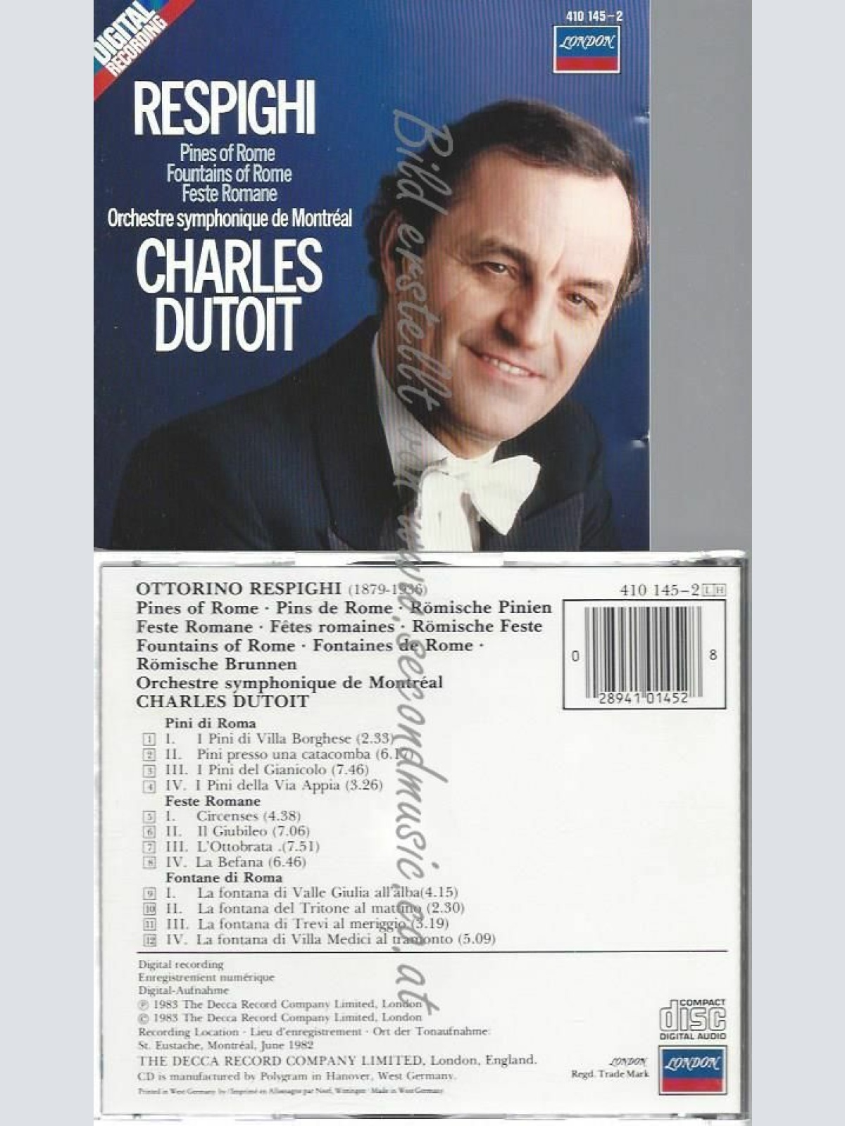 CD-- OTTORINO RESPIGHI, CHARLES DUTOIT, ET AL. | --PINES OF ROME