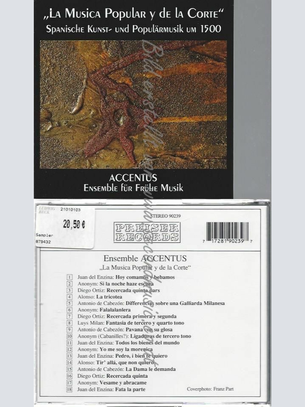 CD--ENSEMBLE ACCENTUS,  . | --LA MUSICA POPULAR Y DE LA CORTE
