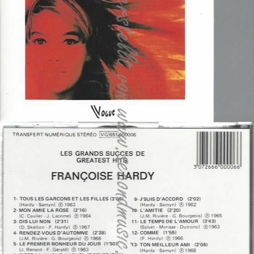 CD--GREATEST HITS/ FRANCOISE HARDY--LES GRANDS SUCCES DE