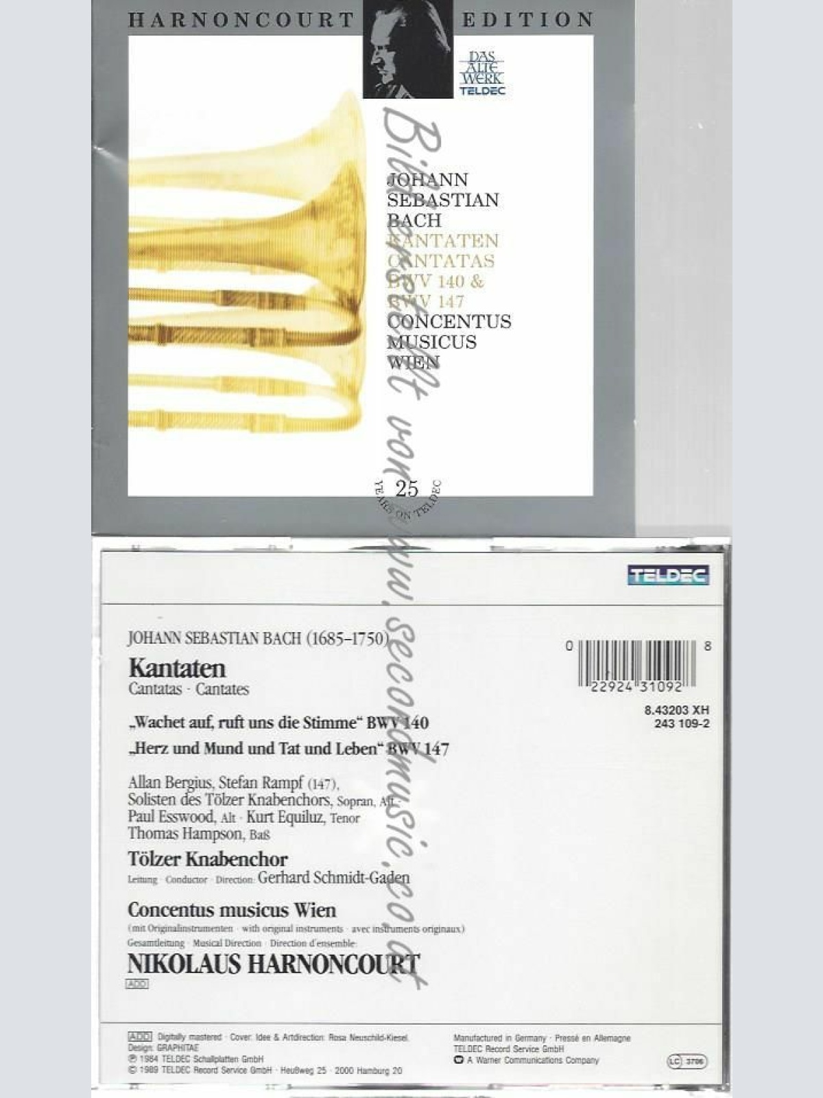 CD--TÖLZER KNABEN, HARNONCOURT, ET AL. | --FAMOUS CANTATAS,2