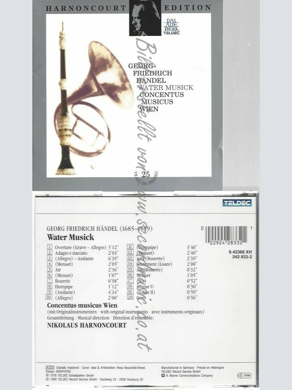 CD-- CONCENTUS MUSICUS WEIN/HARNONCOURT  / GEORG FRIEDRICH