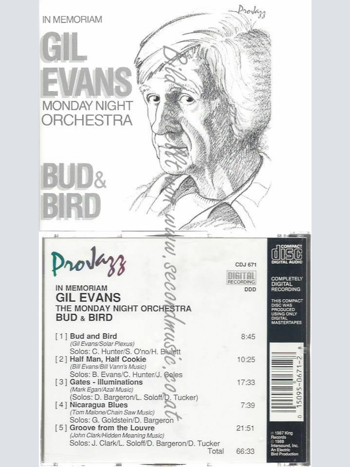 CD--GIL EVANS AND THE MONDAY NIGHT ORCHESTRA--BUD & BIRD