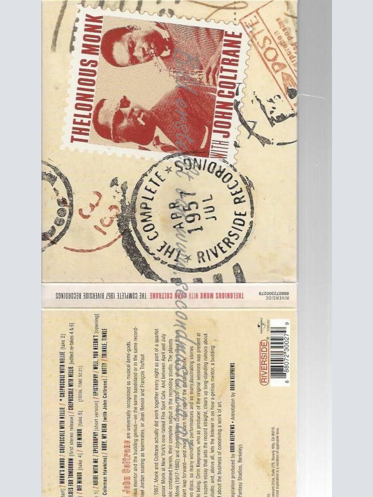 CD--THELONIOUS MONK  COLTRANE --THE COMPLETE  RIVERSIDE RECORDINGS