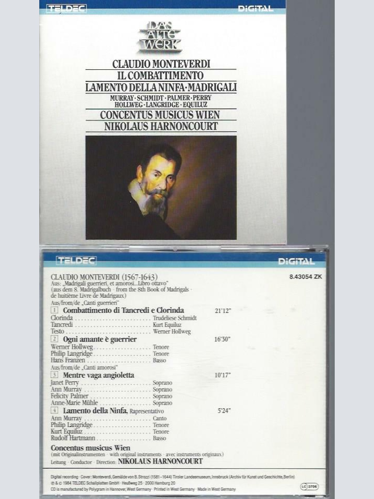 CD- Monteverdi Il Combattimento Madrigali / Harnoncourt