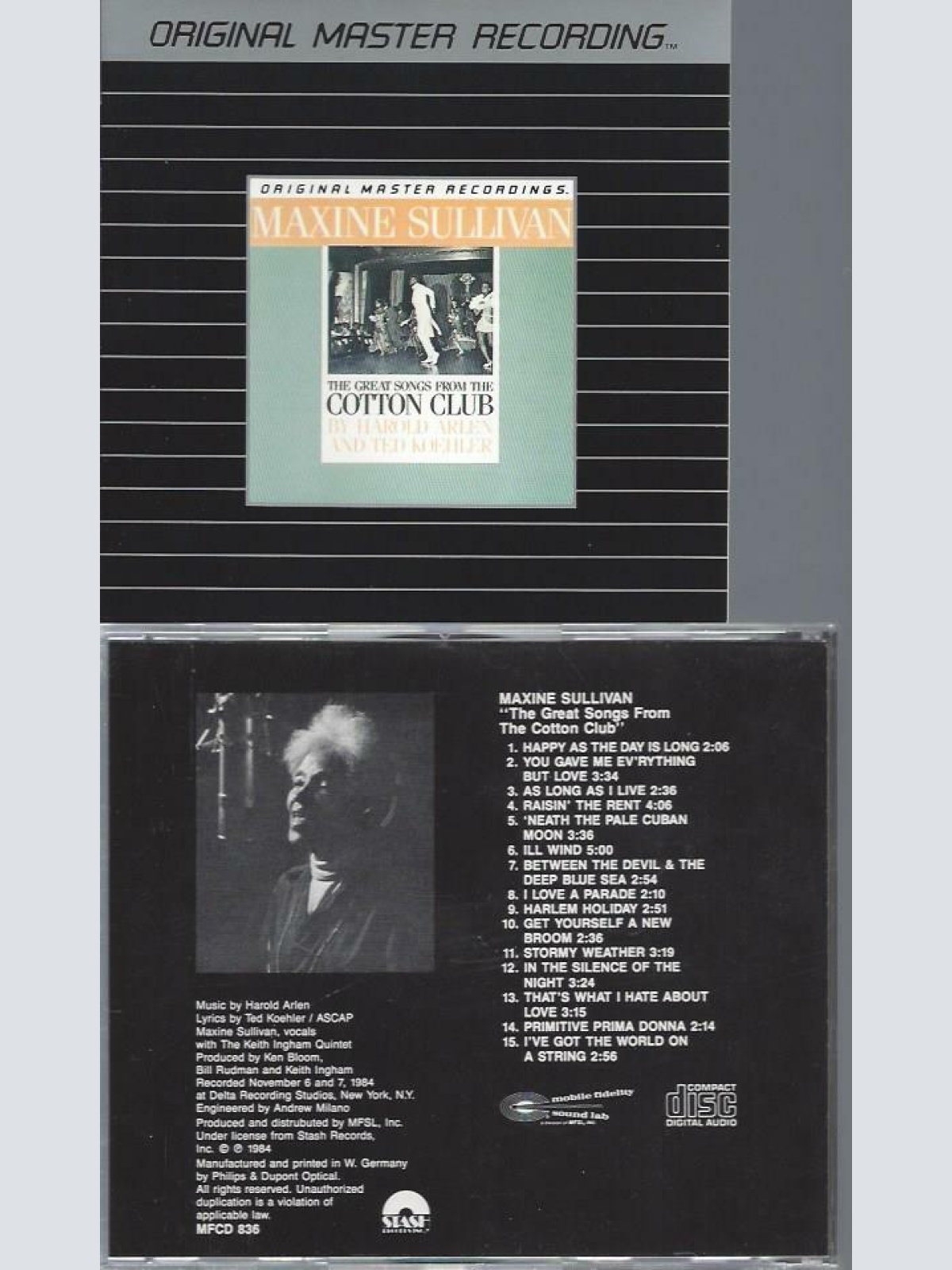 CD- Maxine Sullivan The Cotton Club mfcb 836