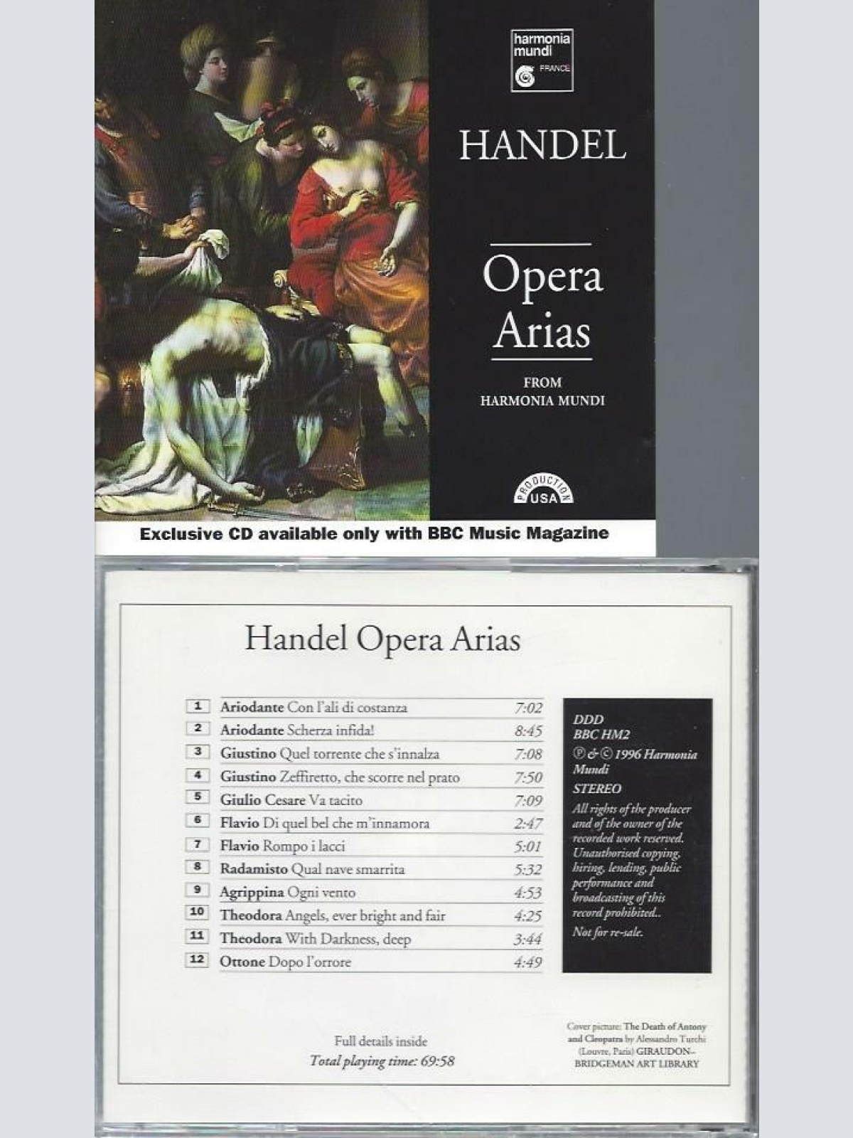 CD-  Handel Opera arias from Harmonia Mundi