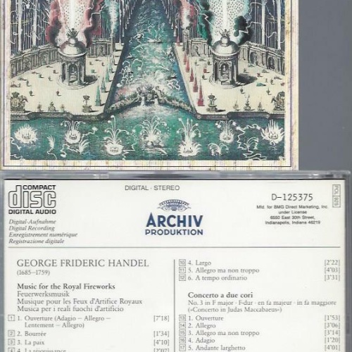 CD-  georg friedrich handel music for the royal fireworks