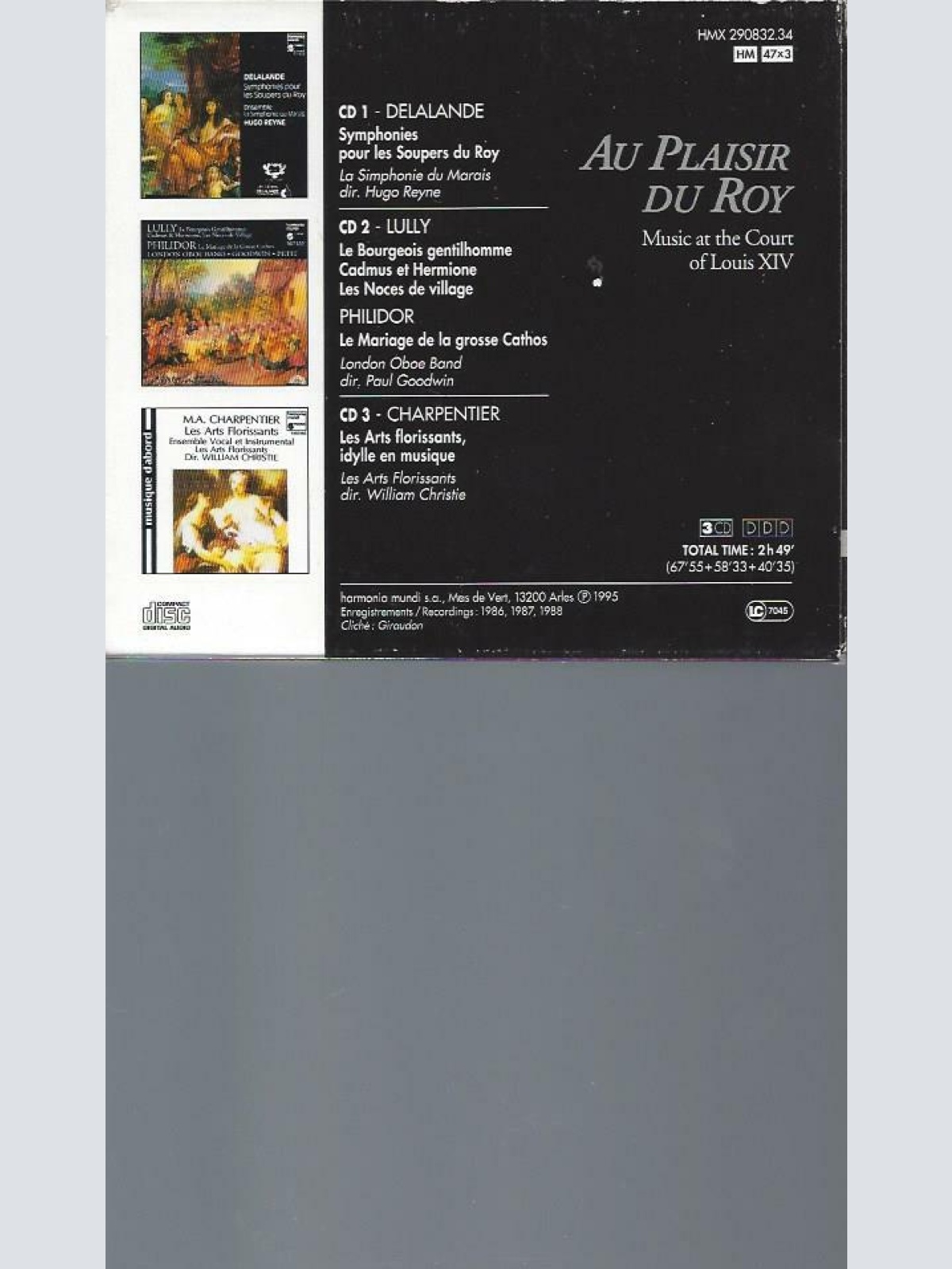CD--  Au Plaisir Du Roy delalande Lully Charpentier  / 3 CDs