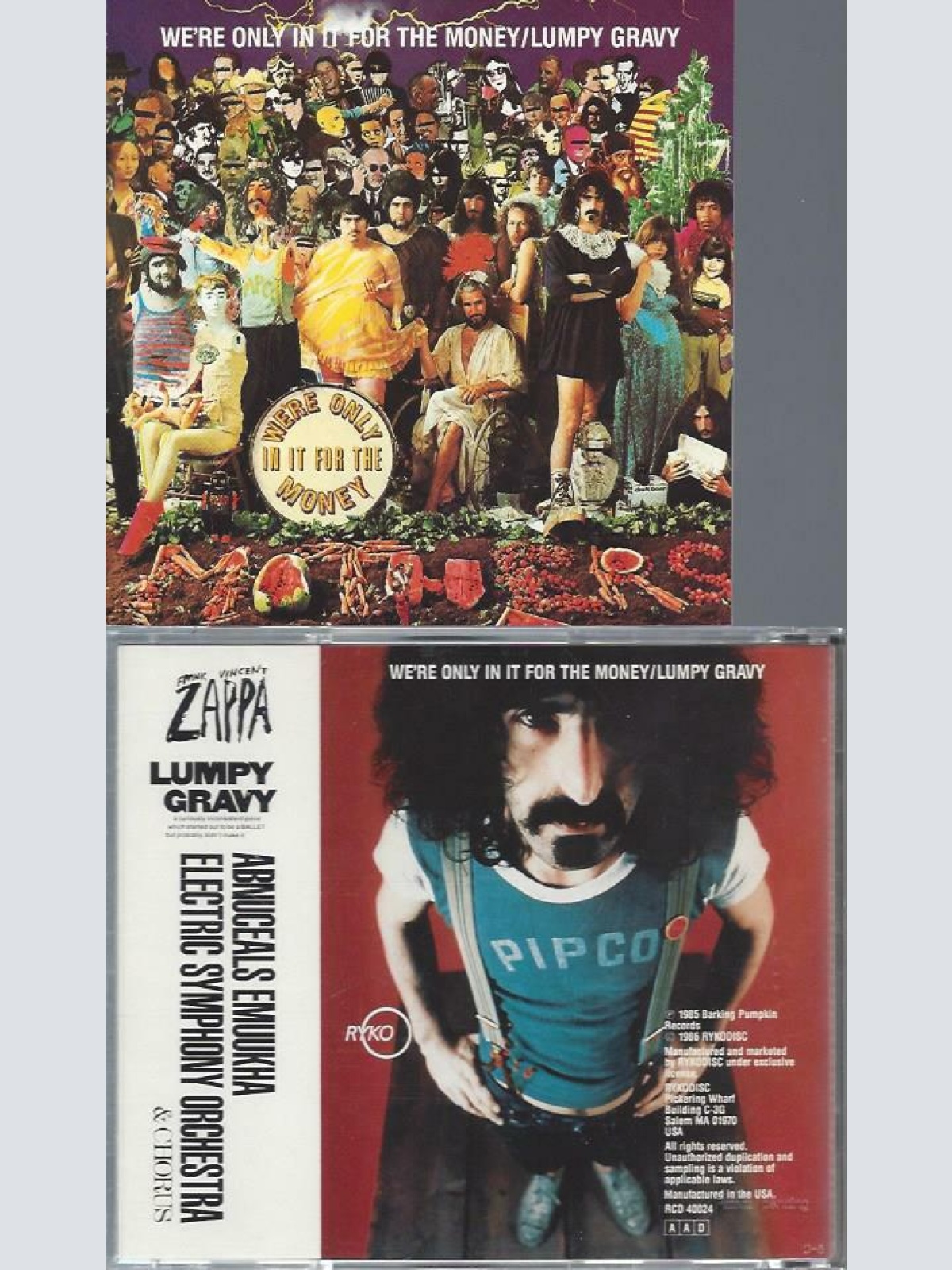 CD- Frank Zappa we're only in it for the Money RCD 40024