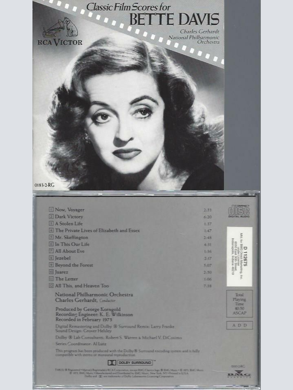 CD- Classic Film Scores for Bette Davis