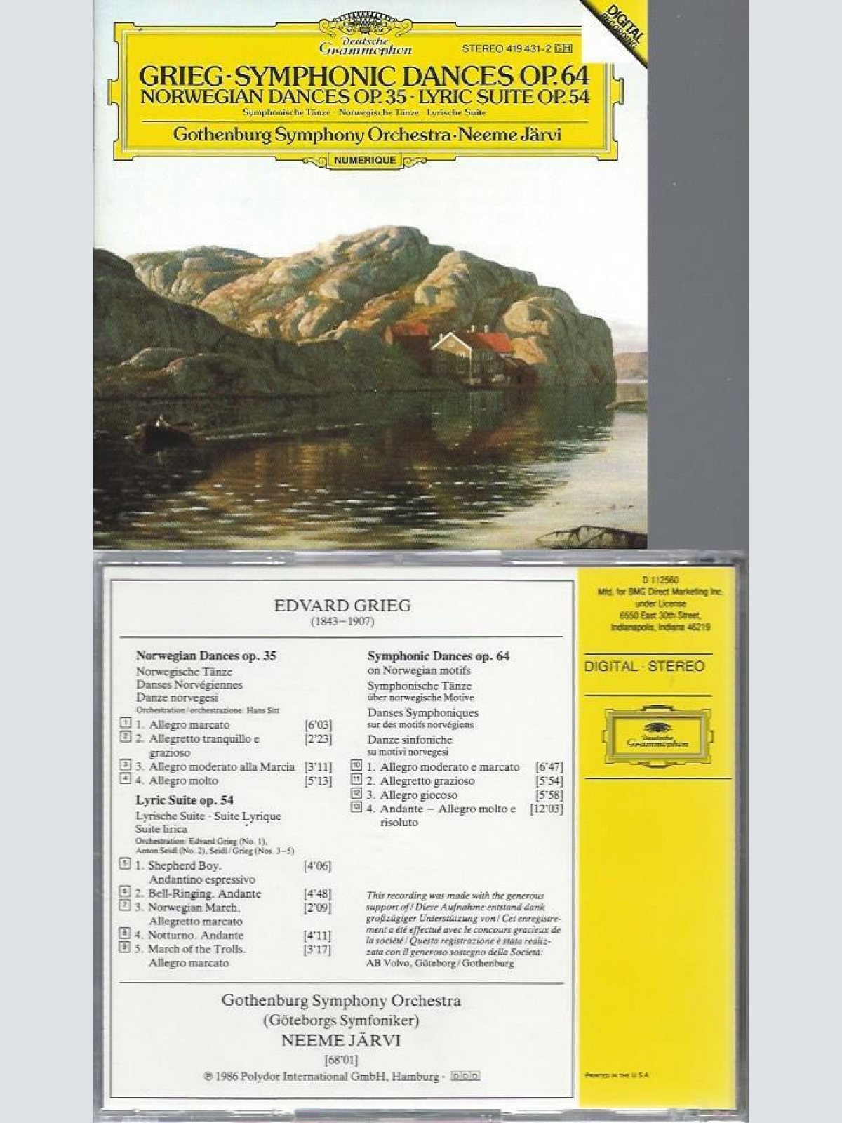 CD -Grieg  Gothenburg Symphony Orchestra Symphonische Tänze