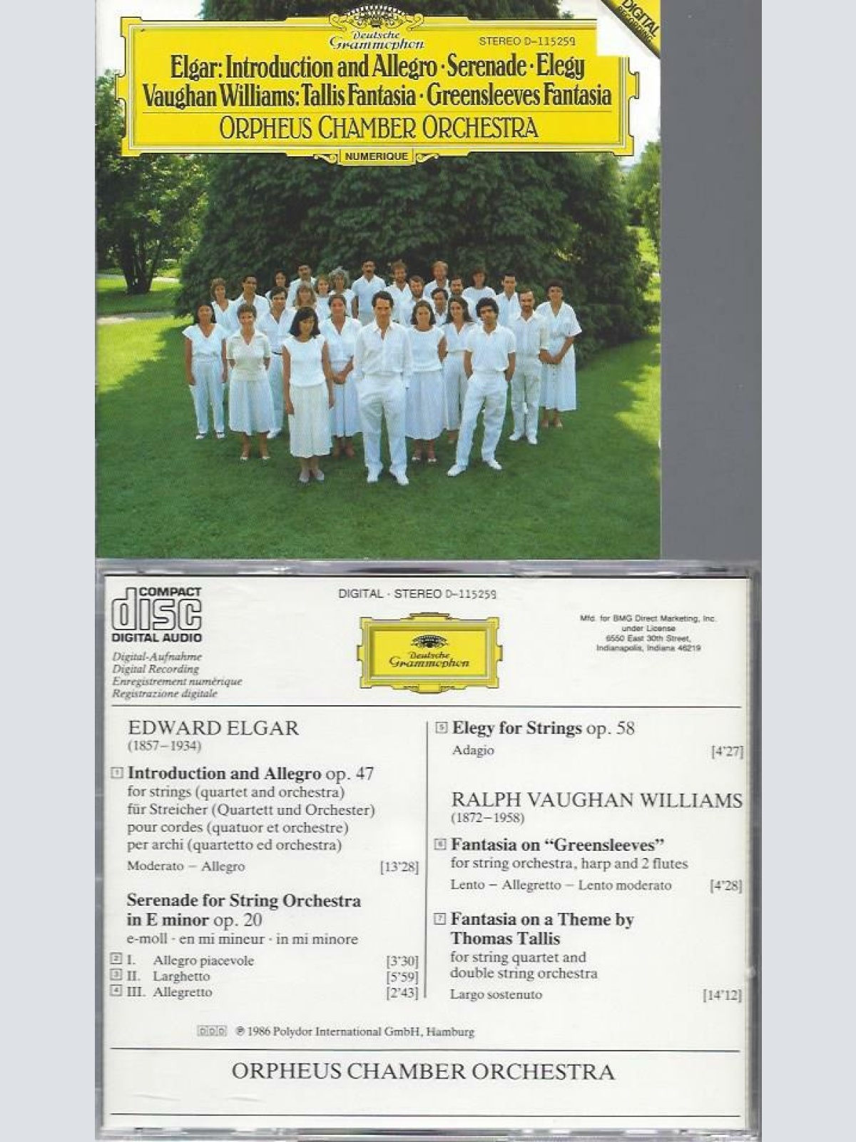 CD - Elgar, Vaughan Williams, Orpheus Chamber Orchestra  Introduction And Alle