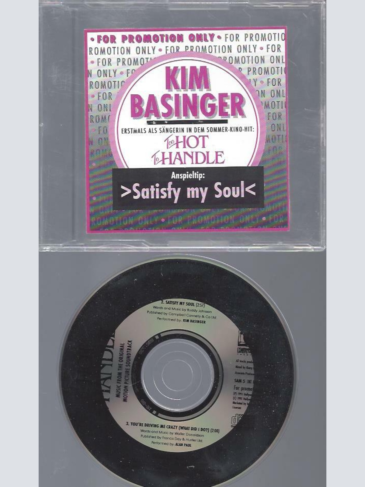 CD-    Kim Basinger / Alan Paul  Too Hot To Handle / Promo
