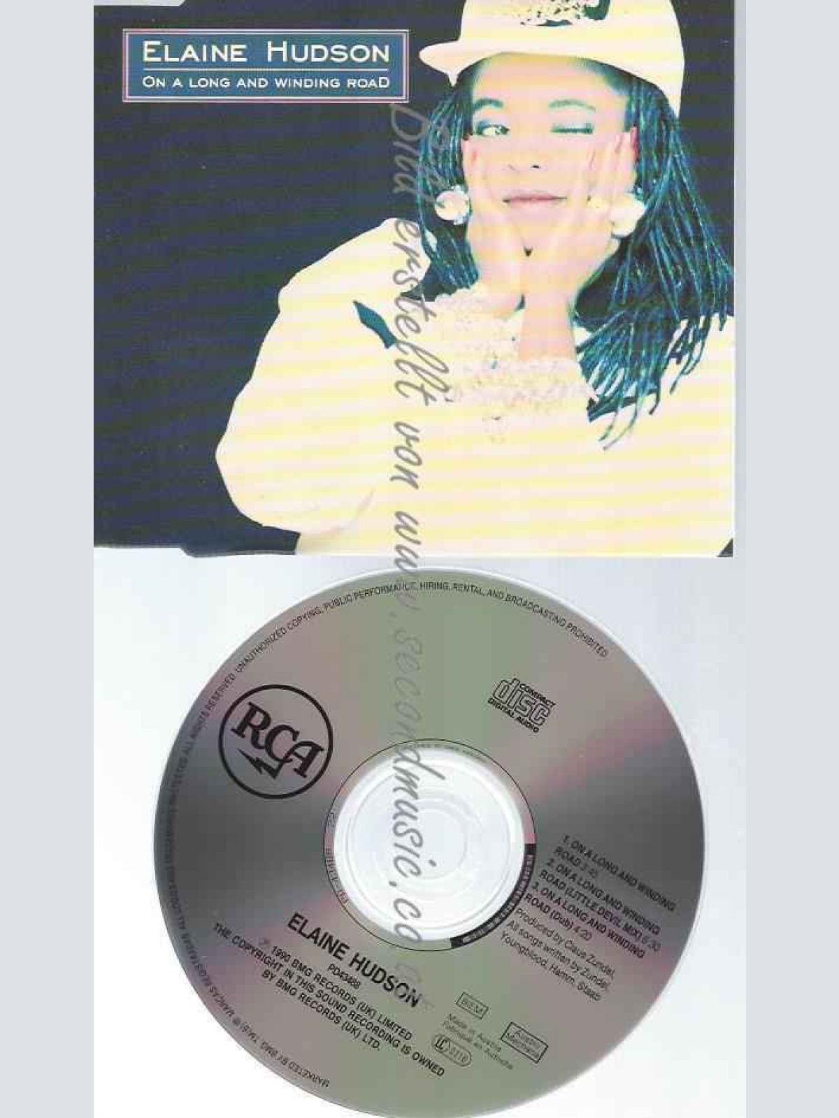 CD--ELAINE HUDSON--ON A LONG AND WINDING ROAD (3 VERSIONS, 1990)