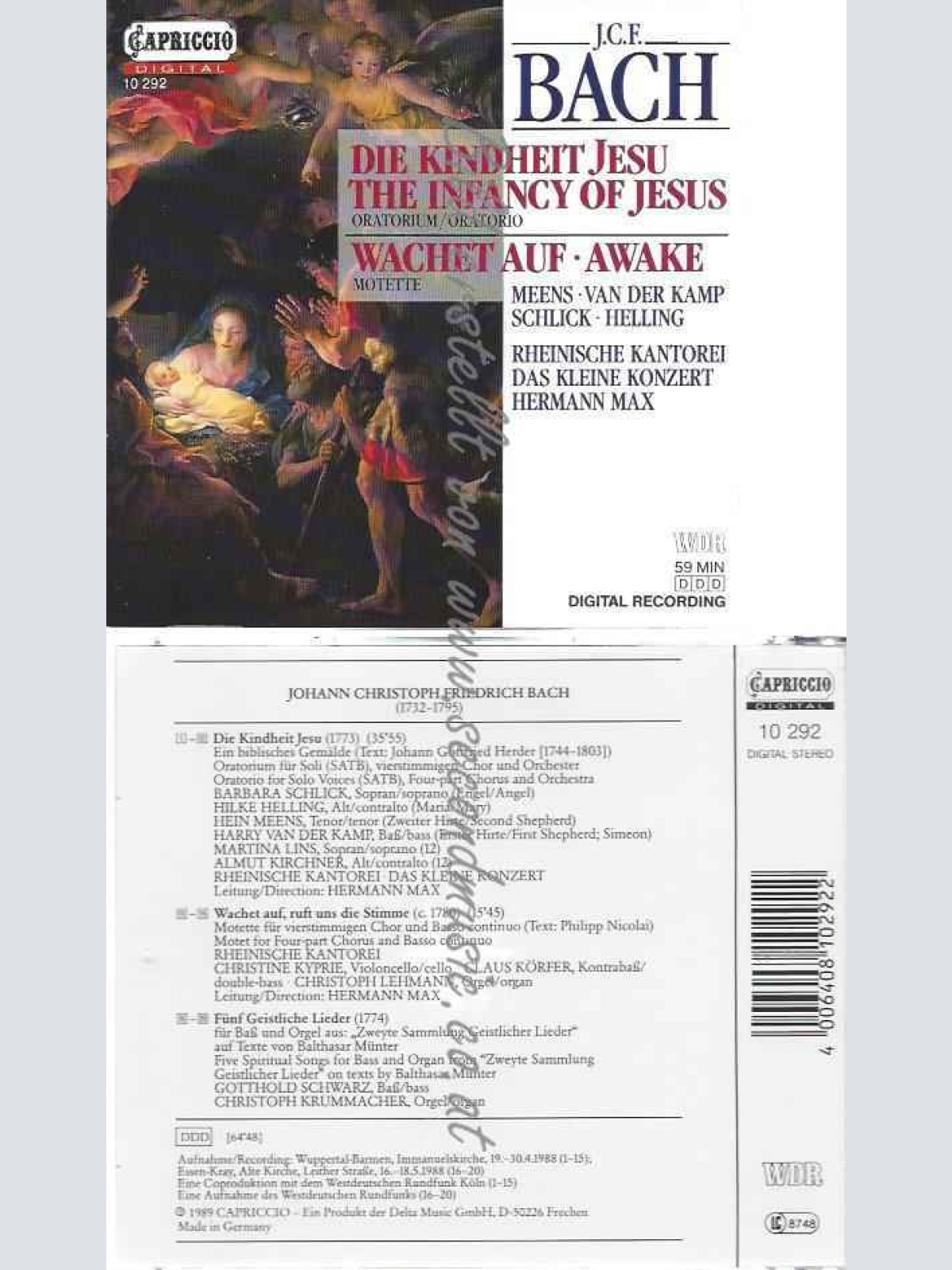 CD--WACHET AUF U.A./ RHEINISCHE KANTOREI, MAX,H., ET AL.--KINDHEIT JESU