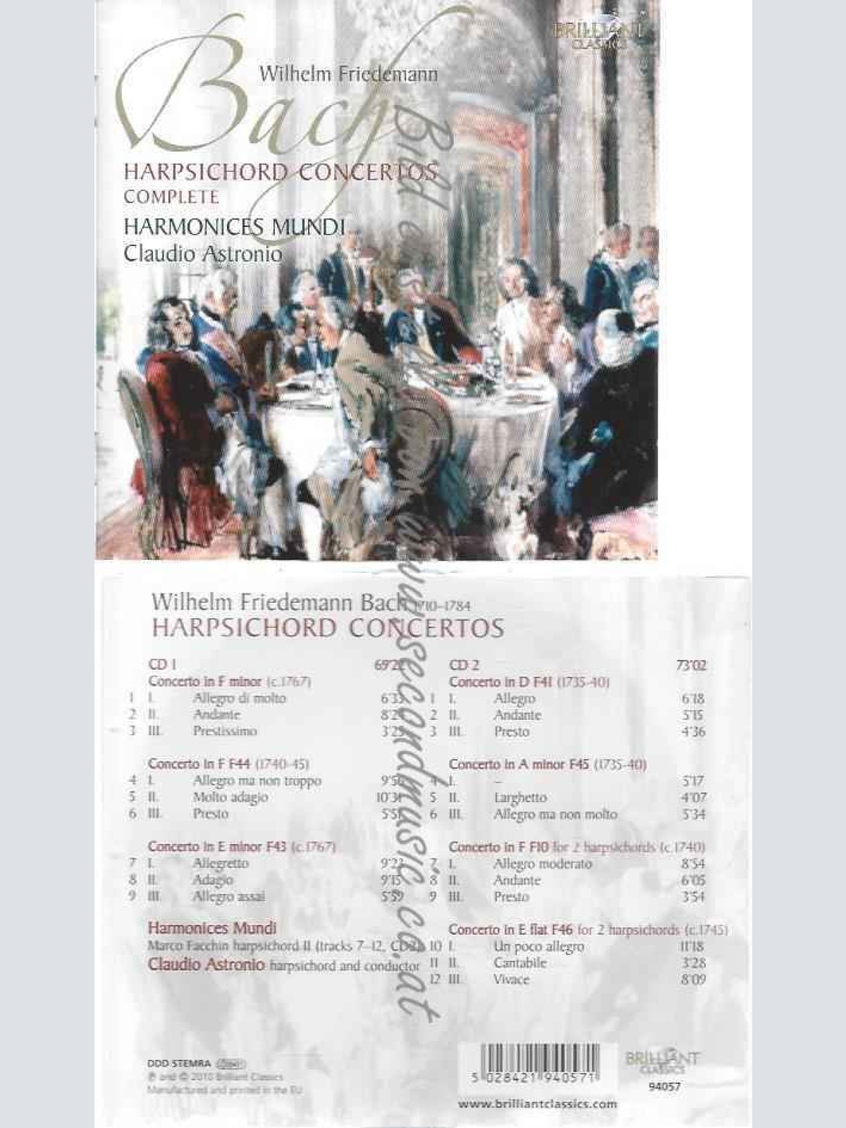 CD--HARMONICES MUNDI, MARCO FACCHIN, ET AL.--HARPSICHORD CONCERTOS