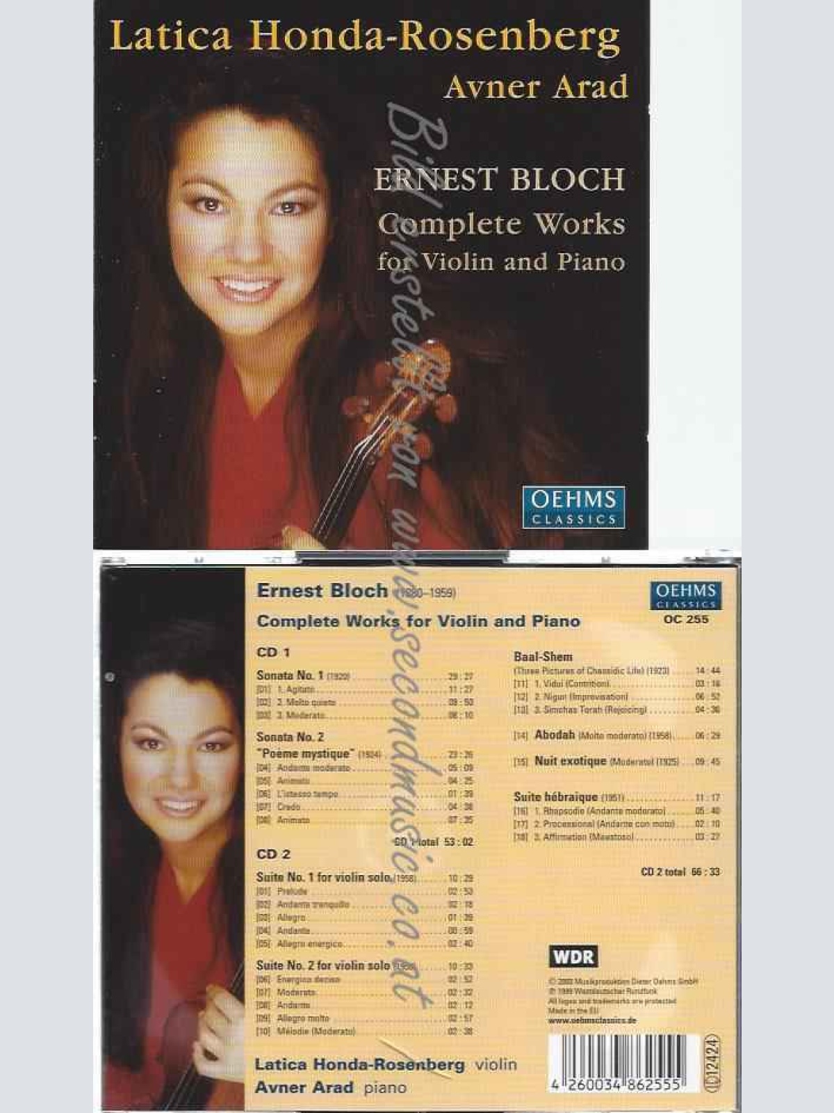 CD--Ernest Bloch: Complete Works for Violin & PianoLatica Honda-Rosenberg