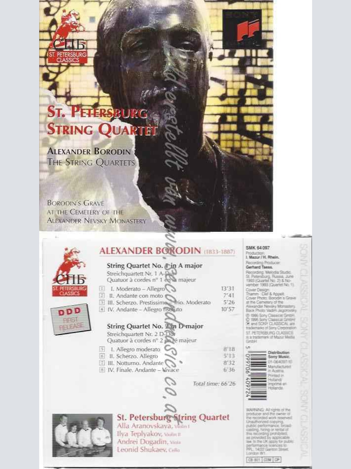 CD--ST.PETERSBURG STRING QUARTETT UND BORODIN,ALEXANDER--STREICHQUARTETT 1,2