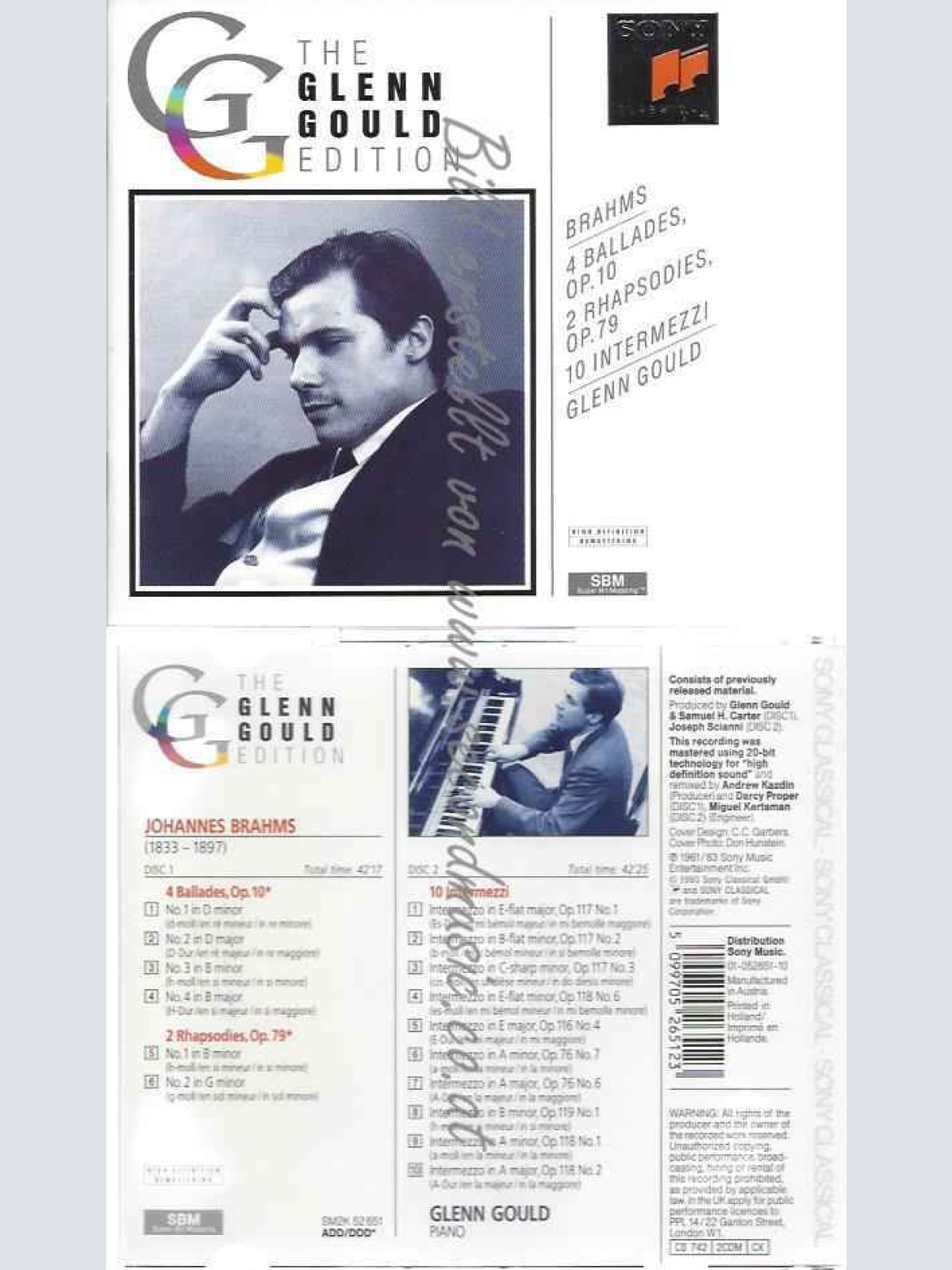 CD--RHAPSODIE OP. 79 / 10 INTERMEZZI/ BRAHMS,JOHANNES--BALLADEN OP. 10