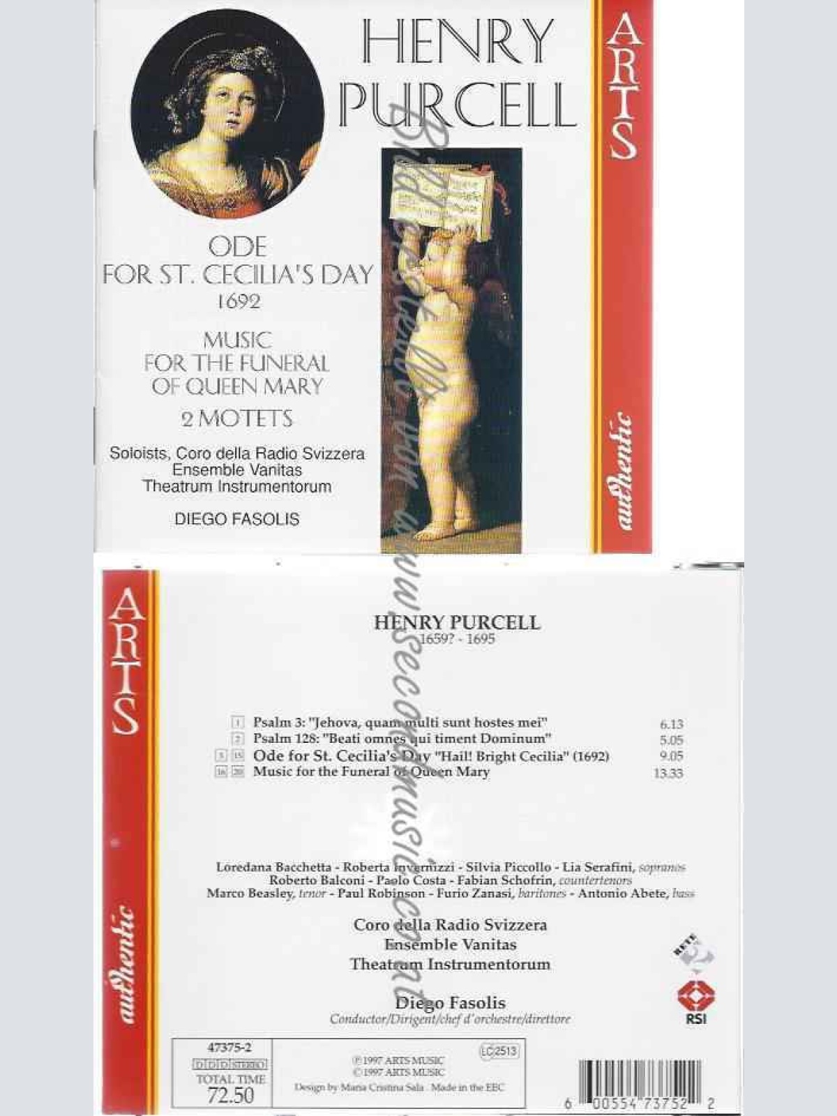 CD--RADIO SVIZZERA CHOR, FASOLIS,DI, ET AL.--ODE FOR ST.CECILIA