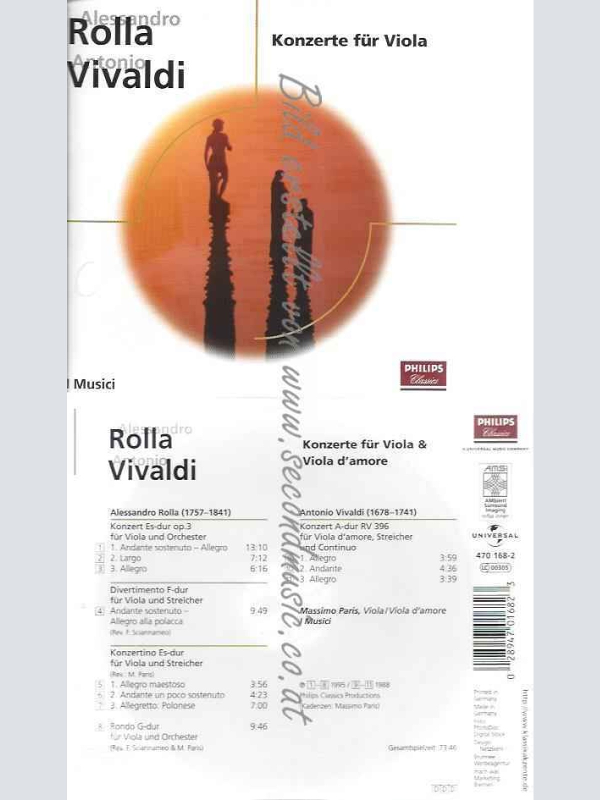 CD--ALLESSANDRO ROLLA, ANTONIO VIVALDI, ET AL.--KONZERTE FÜR VIOLA