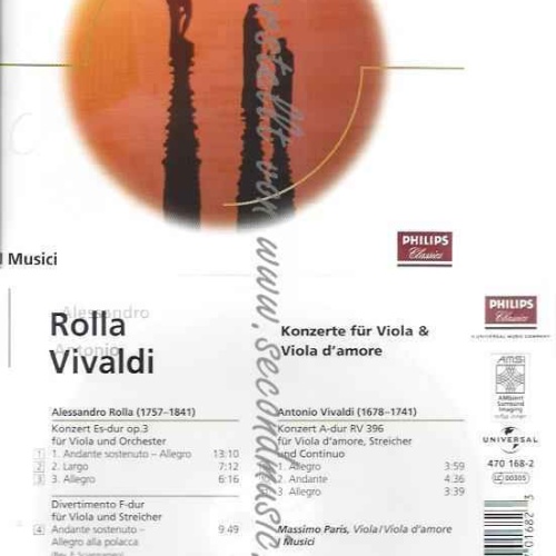 CD--ALLESSANDRO ROLLA, ANTONIO VIVALDI, ET AL.--KONZERTE FÜR VIOLA
