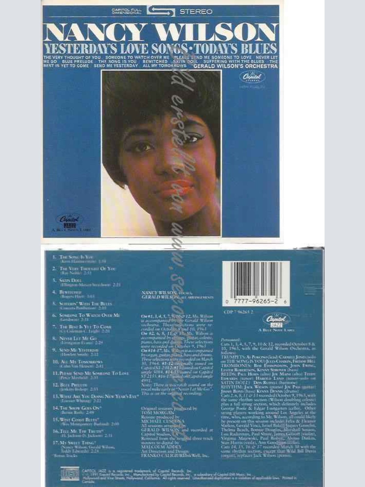 CD--NANCY WILSON (JAZZ)--YESTERDAY'S LOVE SONGS - TODAY'S BLUES
