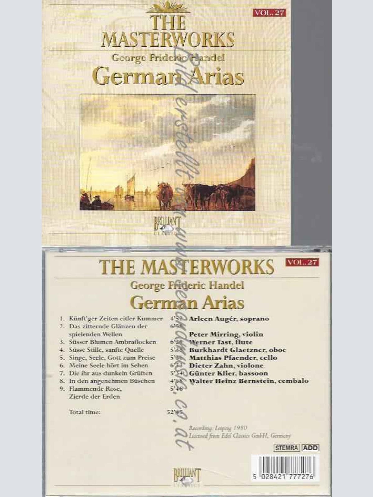 CD--HANDEL GEORGE FRIDERIC--HANDEL, GEORGE FRIDERIC-GERMAN ARIAS