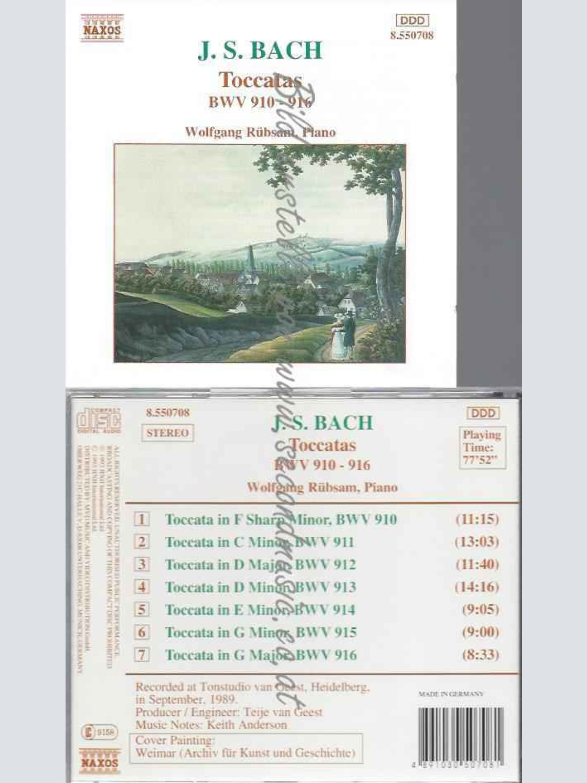 CD--RÜBSAM,WOLFGANG UND BACH,JOHANN SEBASTIAN--TOCCATEN