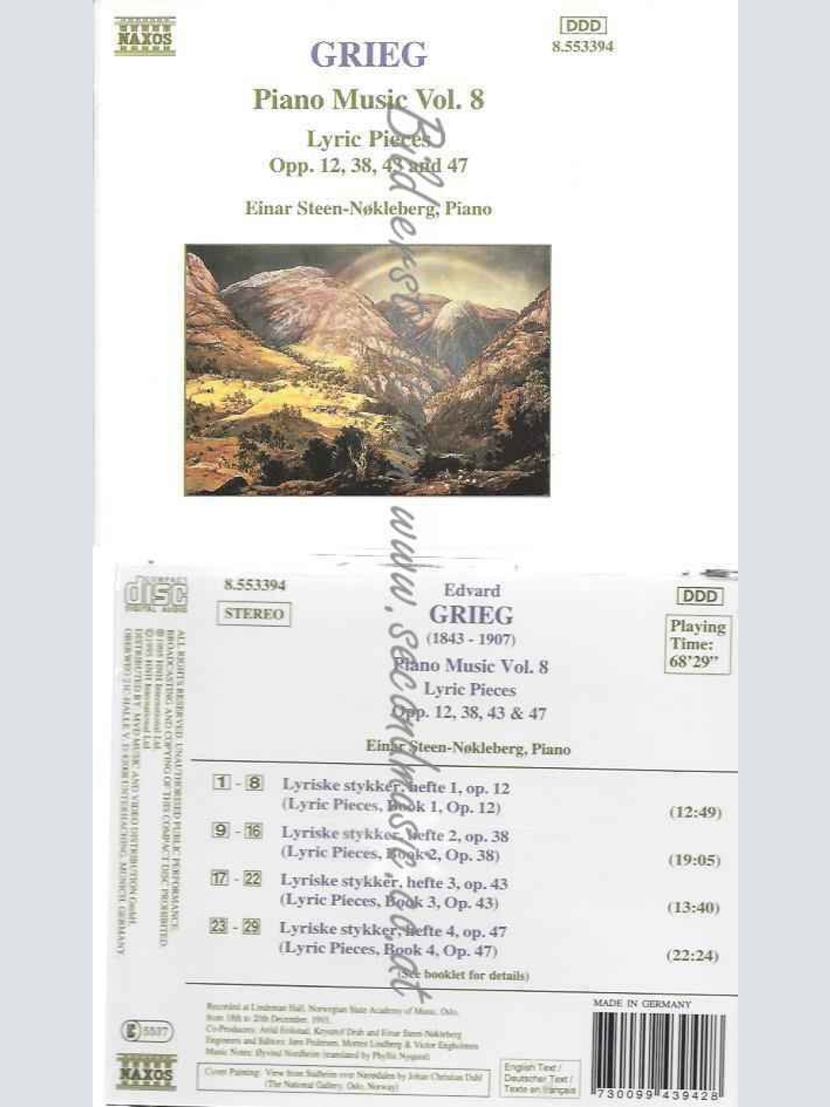 CD--STEEN-NÖKLEBERG,EINAR UND GRIEG,EDVARD--KLAVIERMUSIK VOL. 8