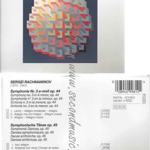 CD--SERGE RACHMANINOV, LORIN MAAZEL, ET AL.--SYMPHONIE NO. 3