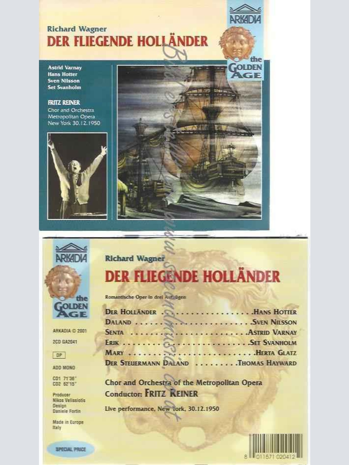 CD--950/ REINER, HOTTER, ET AL.--DER FLIEGENDE HOLLÄNDER