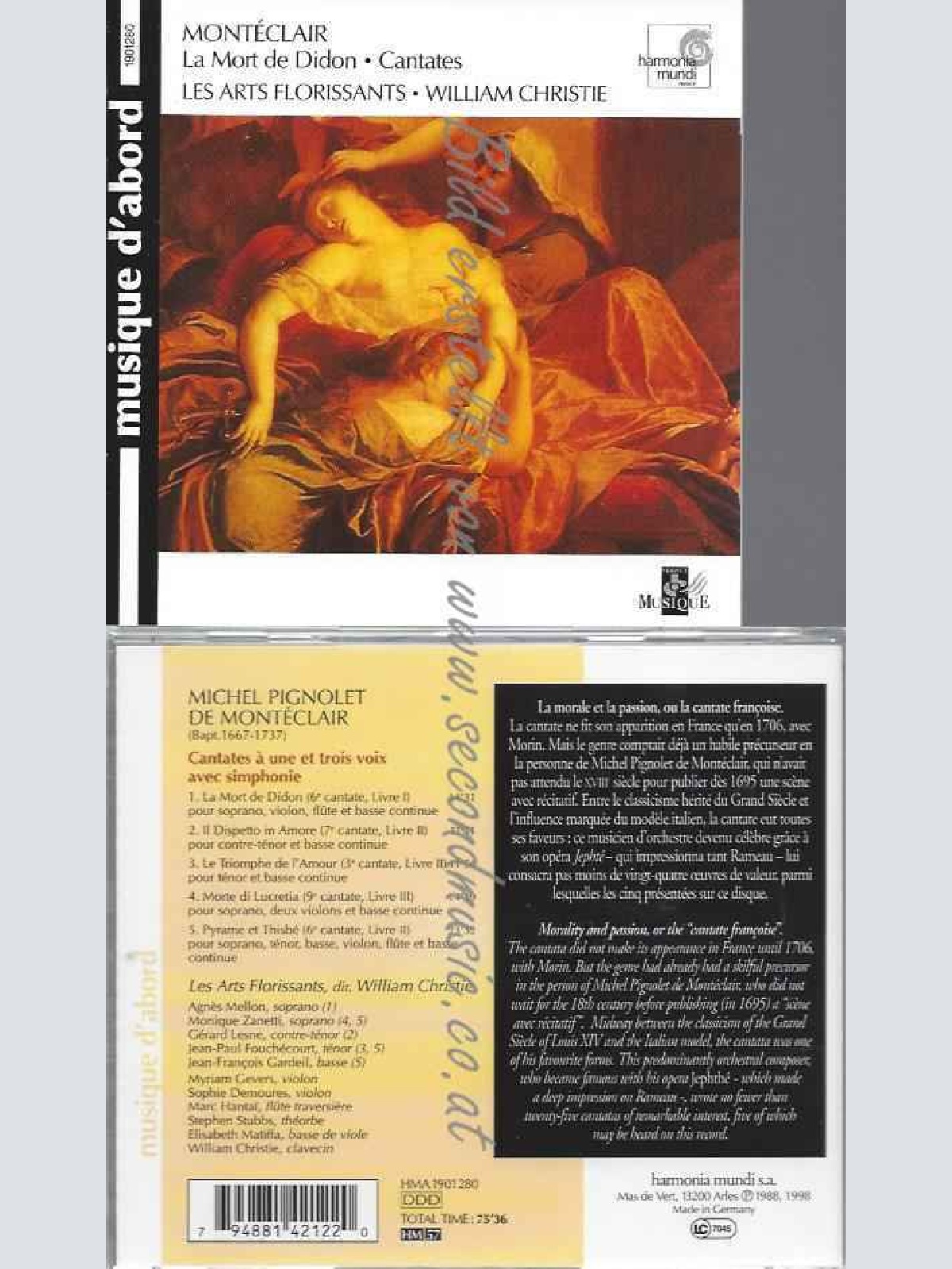 CD--MELLON · ZANETTI · LESNE · --MONTÉCLAIR - LA MORT DE DIDON ·