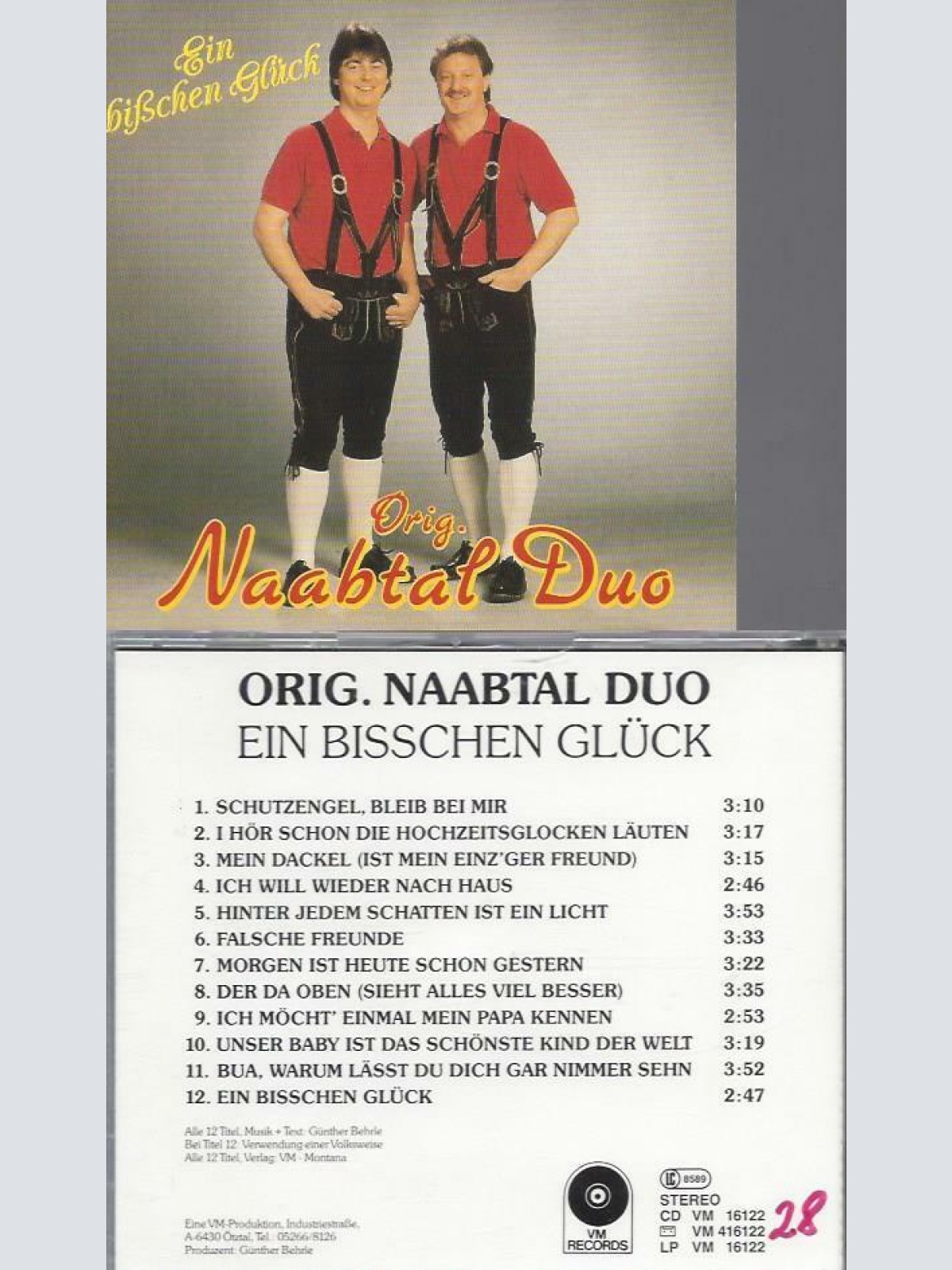 CD--Original Naabtal Duo  Ein Bißchen Glück/ VM Records