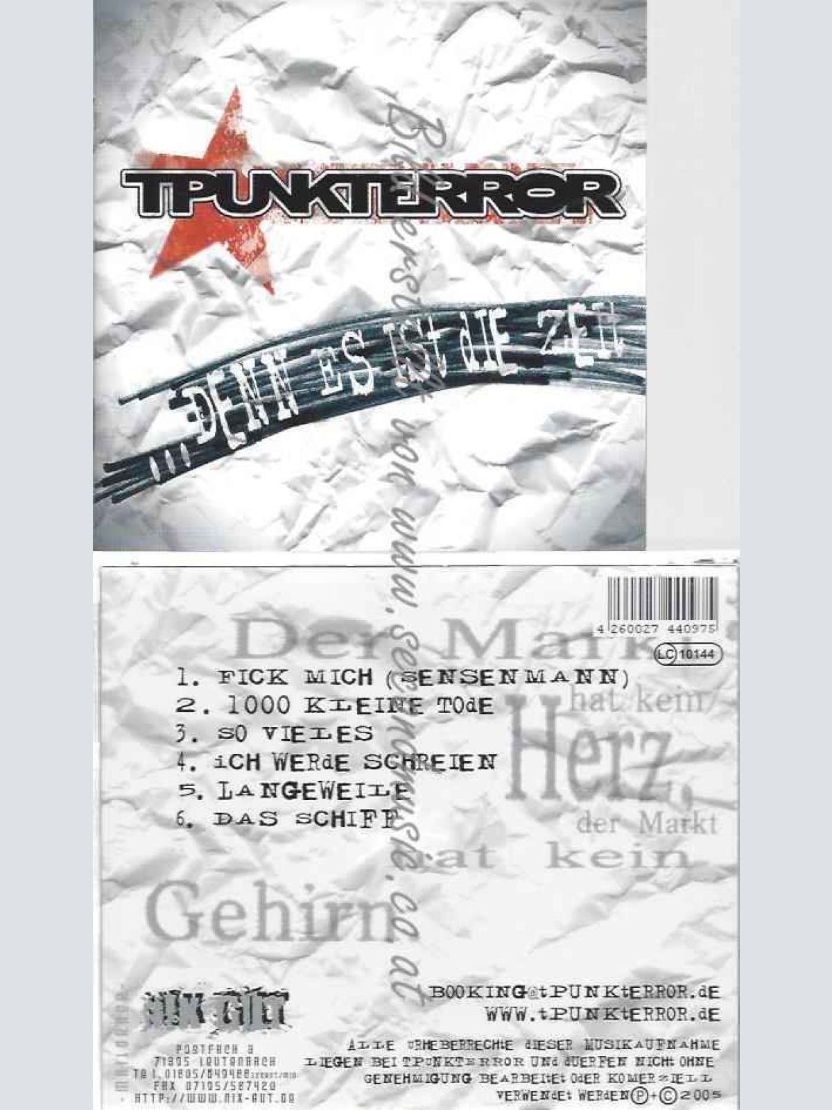 CD--TPUNKTERROR--DENN ES IST DIE ZEIT