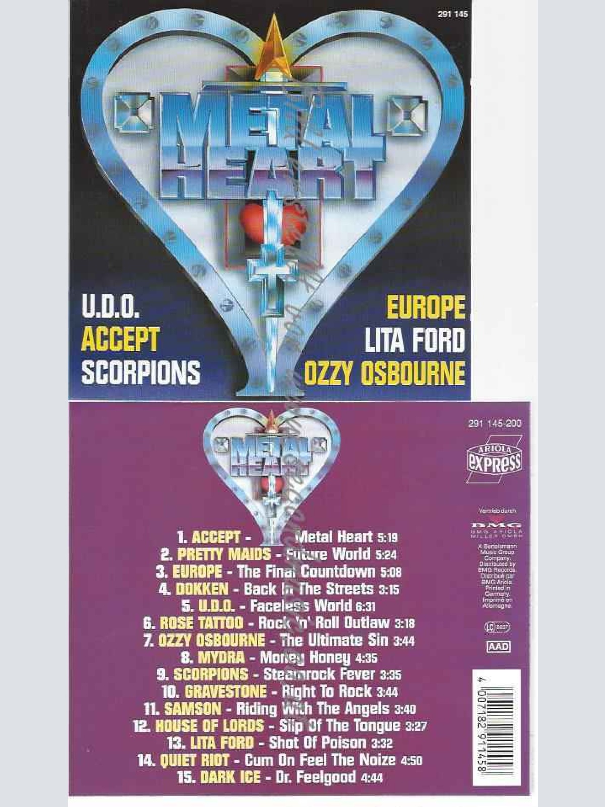 CD--METAL HEART--ACCEPT, PRETTY MAIDS, EUROPE, DOKKEN,