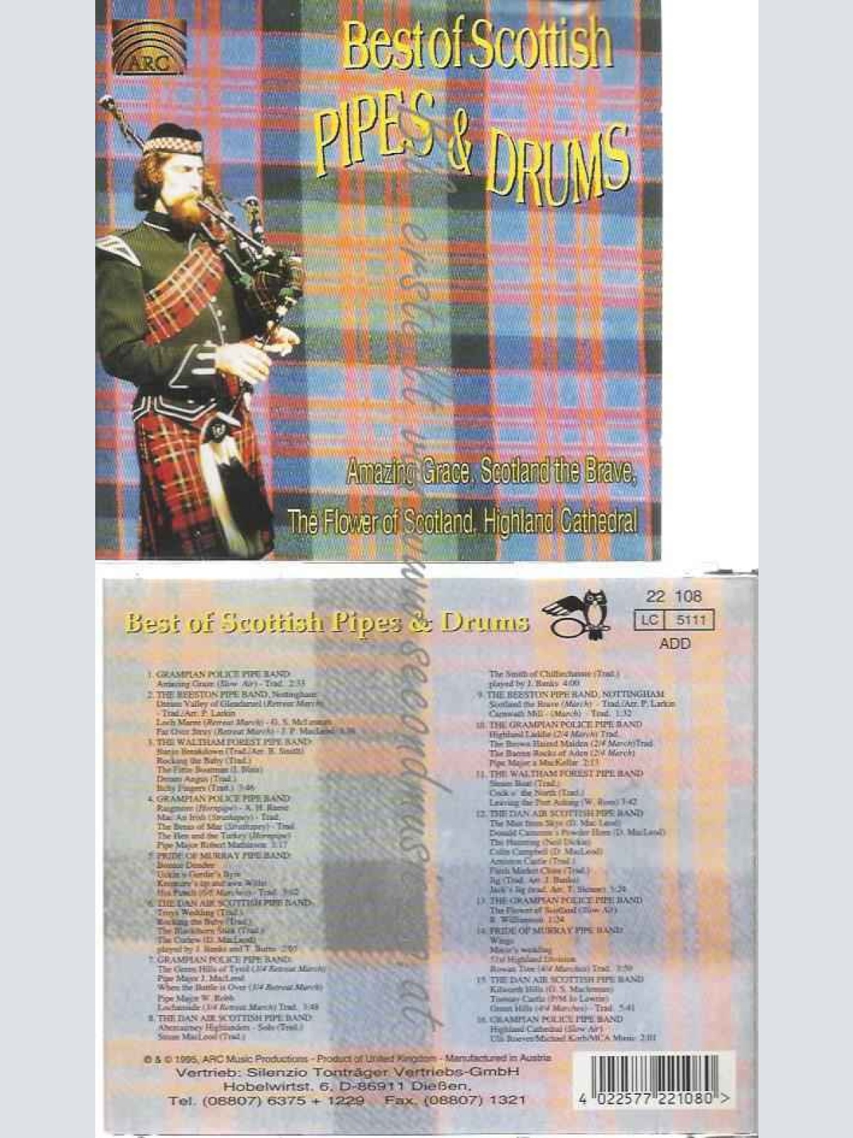 CD--BEST OF SCOTTISH PIPES & DRUMS--GRAMPIAN POLICE PIPE BAND