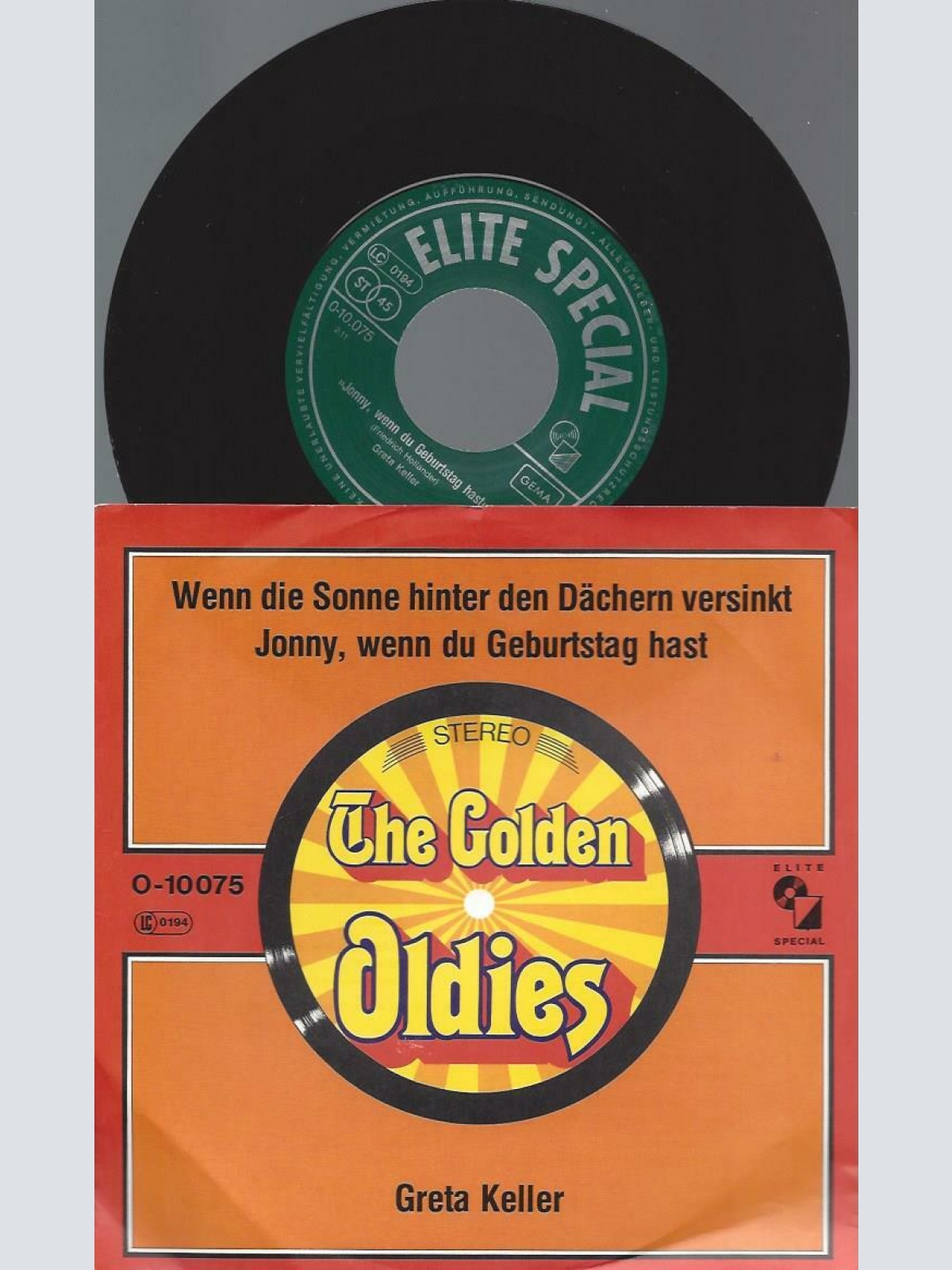 7" Greta Keller – Wenn Die Sonne Hinter Den Dächern Versinkt / Jonny,