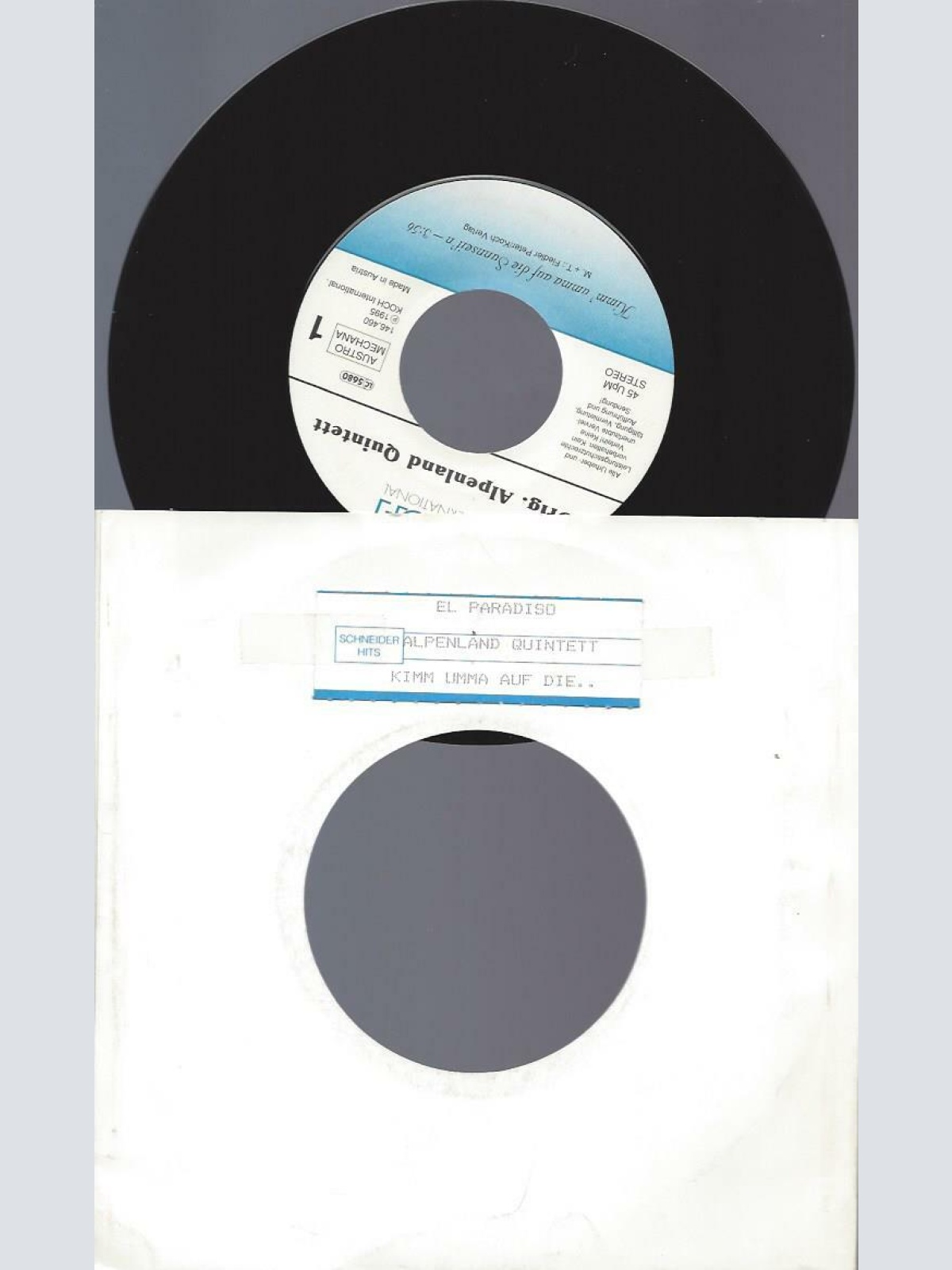 7" Orig. Alpenland Quintett – Kimm' Umma Auf Die Sunnseit'n