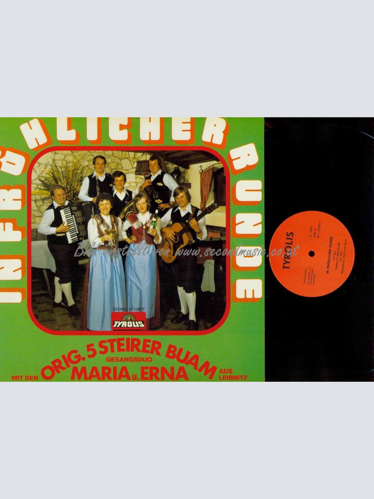 LP--Orig. 5 Steirer Buam Aus Leibnitz -- In Fröhlicher Runde   // NM