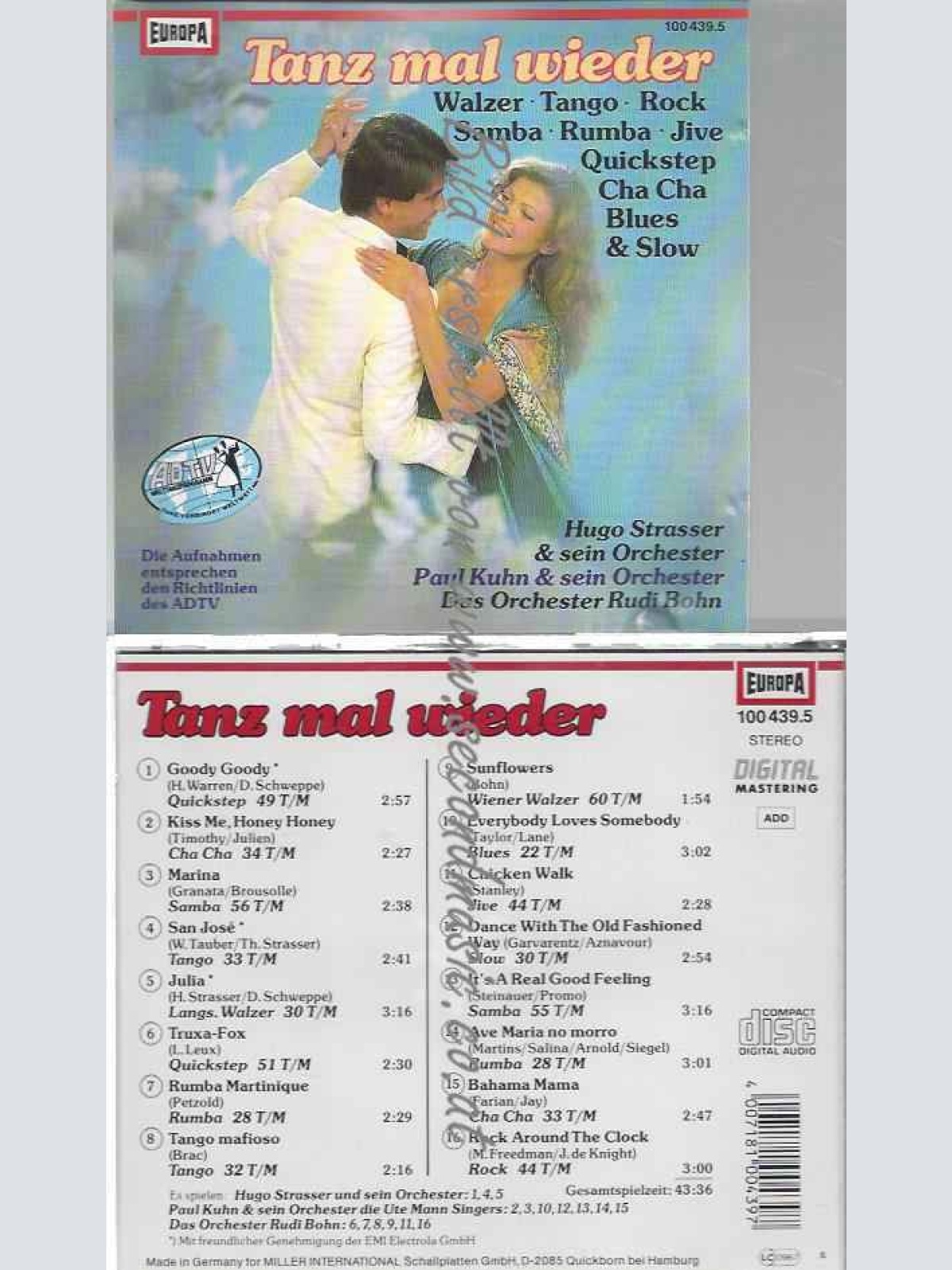 CD--TANZ MAL WIEDER--HUGO STRASSER, PAUL KUHN, UTE MANN SINGERS,