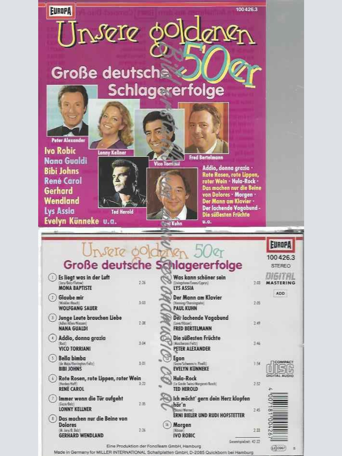 CD--SAMPLER--UNSERE GOLDENEN 50ER GROßE DEUTSCHE SCHLAGERERFOLGE