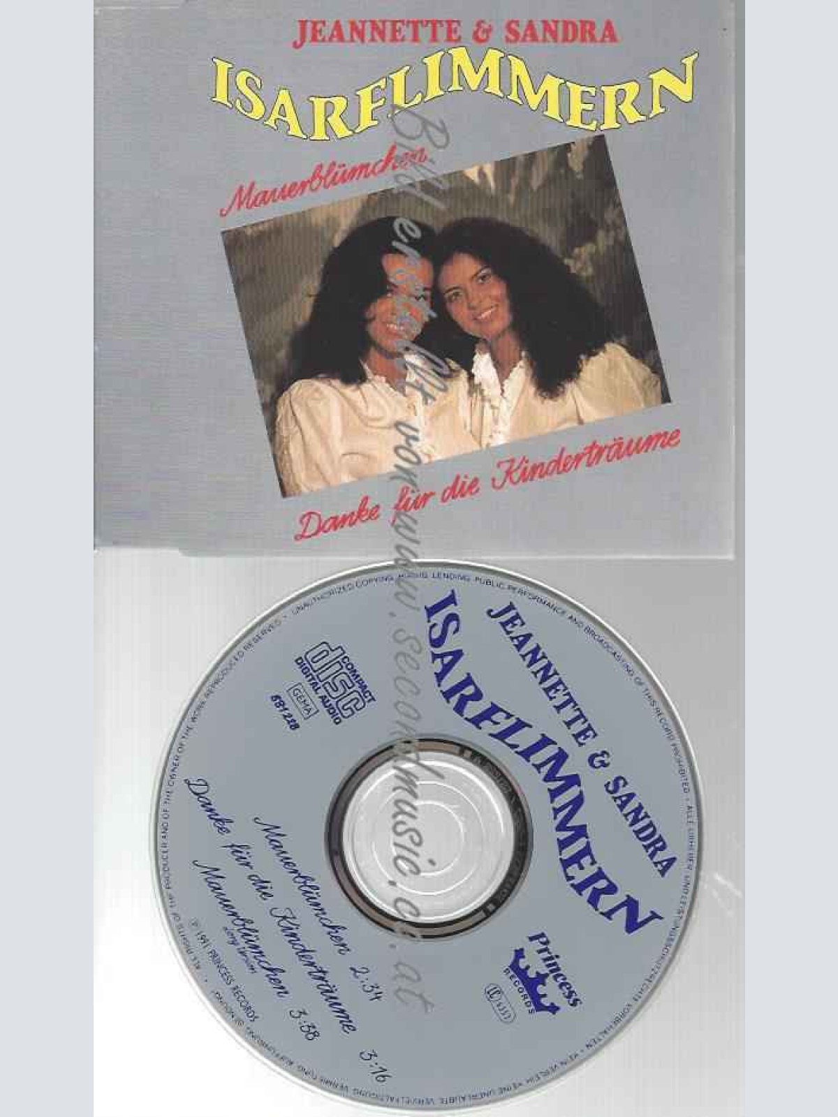 CD--JEANNETTE & SANDRA  ISARFLIMMERN MAUERBLÜMCHEN DANKE FÜR DIE KINDERTRÄUME
