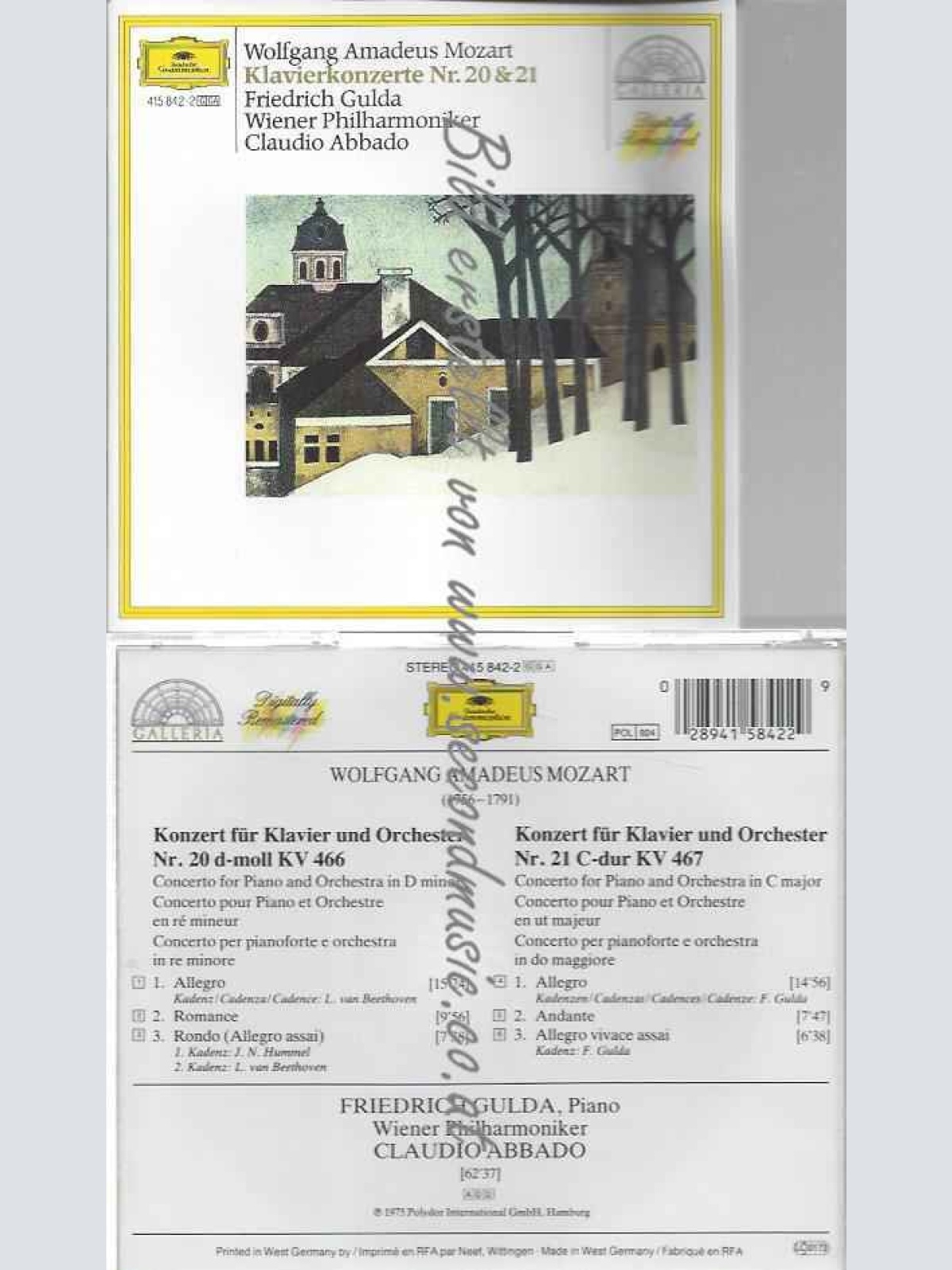 CD--GULDA,FRIEDRICH, ABBADO, ET AL. | --GALLERIA - MOZART